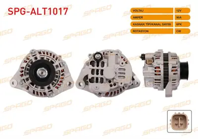 SPAGO SPG-ALT1017 Alternator 12v/90a 6pk (Alt532) Honda Cıvıc Vıı 1.4i - 1.6i 2000-2006 SPGALT1017