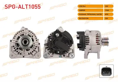 SPAGO SPG-ALT1055 Alternator 12v/110a 6pk (Alt8700) Duster 1.5 - 1.6 10- / Logan 1.5 - 1.6 06- / Sandero 1.6 11- / Clı SPGALT1055