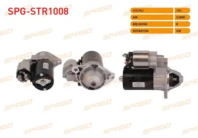 SPAGO SPG-STR1008 Mars Motoru 12v/1.1kw 9 Dıs Cw (Str5123) Opel Vectra B 2.0i 1995-2001/ Omega B 2.0i 1994-2003 / Astr SPGSTR1008