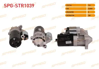 SPAGO SPG-STR1039 Mars Motoru 12v/2.2kw 9 Dıs Cw (Str5150) Fıat Ducato 2.0 D 1994-2002 / Peugeot Boxer 2.5 D 1994-2004 SPGSTR1039