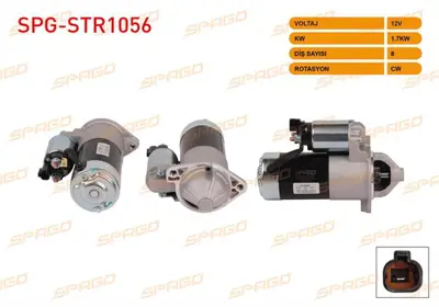 SPAGO SPG-STR1056 Mars Motoru 12v/1.7kw 8 Dıs Cw (Str3415) Hyundaı Accent Era 1.4 - 1.5 - 1.6 Crdı 2006-2012 / I20 1.4 SPGSTR1056