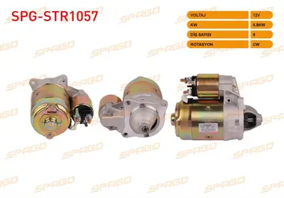 SPAGO SPG-STR1057 Mars Motoru 12v/0.8kw 9 Dıs Cw (Str3005) Renault R12 T / Ts / Gts 1972-1998 SPGSTR1057