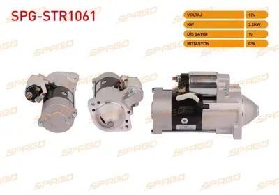 SPAGO SPG-STR1061 Mars Motoru 12v/2.2kw 10 Dıs Cw (Str6048c) Hyundaı H100 2.5 D 2000-2006 / Mıtsubıshı  L200 2.5 D 200 SPGSTR1061