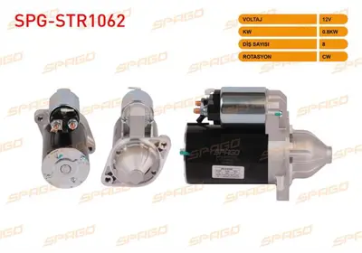 SPAGO SPG-STR1062 Mars Motoru 12v/0.8kw 8 Dıs Cw (Str3410) Hyundaı Accent Admıre 1.3 - 1.5 - 1.6 2000-2005 / Elantra 1 SPGSTR1062