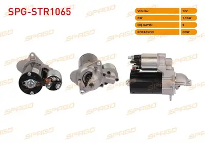 SPAGO SPG-STR1065 Mars Motoru 12v/1.1kw 9 Dıs Cw (Str5129) Opel Astra J 1.4 T 2009-2016 / Corsa D 1.4 T 2006-2014 / Co SPGSTR1065