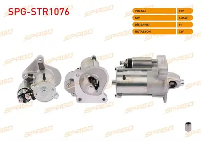 SPAGO SPG-STR1076 Mars Motoru 12v/1.2 Kw 11 Dıs Cw (Str5518) Ford C-Max 1.5 Tdcı - 1.6 Tdcı 2007-2019 / Focus Iı 1.6 T SPGSTR1076