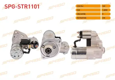 SPAGO SPG-STR1101 Mars Motoru 12v/1.4 Kw 9 Dıs Cw (Str3062) Opel Corsa A 1.5 D 1987-1989 / Corsa B 1.5 D 1993-2000 - 1 SPGSTR1101