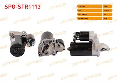 SPAGO SPG-STR1113 Mars Motoru 12v/1.4 Kw 9 Dıs Cw (Str5094) Bmw 3 Serısı (E46) 316i 318i 320i 1997-2005 / 5 Serısı ( SPGSTR1113