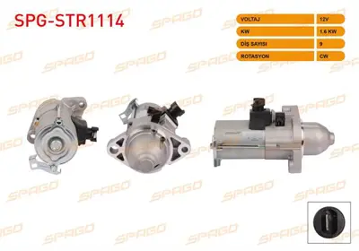 SPAGO SPG-STR1114 Mars Motoru 12v/1.6 Kw 9 Dıs Cw (Str4835) Honda Accord Vıı 2.0 - 2.4 2003-2008 SPGSTR1114