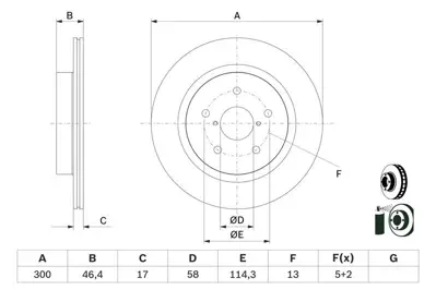 BOSCH 0986479D64 Fren Disk Subaru Levorg Arka GM 26700AL010