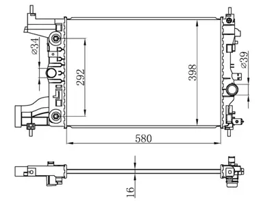 ORIS BOP544026 Motor Su Radyatoru A.T Astra J 10>19 A16xer - B16xer Cruze (J300) Cruze (J305) F16d 580×398×16 GM 13267652, GM 1300300, GM 39074666, GM 1300303, GM 13267657, GM 130030013267652, GM 1313031, GM 8MK376748731, GM 8MK376749851, GM RA0201080