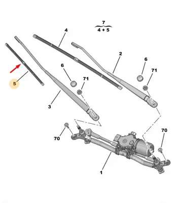 PSA 1635454280 Erp Sılecek Supurgesı Tek 400mm 301 Oem No 1642335680 1635454280