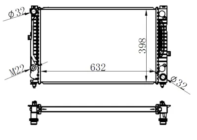 ORIS BAU072032 Su Radyatoru Brazıng A4 2.4ı/2.5 Tdı 94->/A6 632x398x32 1103120 1537885 446505221S1 4853005030 4853006060 4853009130 485302B260 485302B270 4854006060 4854009130