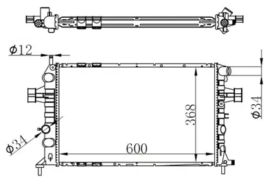 ORIS BOP138032 Su Radyatoru Brazıng Mt600x368x32 Astra G -1.4ı 1.6ı 1.8ı 2.2ı 98- 1079109 11099561 1300189 1300190 1300191 1300196 130019609119482 1300197 130019709119483 1300198