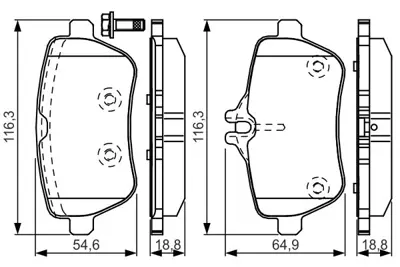 BOSCH 0986TB3208 Fren Balatası Arka W222 S350 S400 S500 Bluetec 