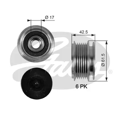 GATES OAP7047 Alternator Kasnagı A3-Golf4-Octavıa 1.9tdı 98-> 38903119