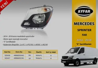 AYFAR 505416 Far Sağ Mercedes Sprınter 906 13> Sıslı  