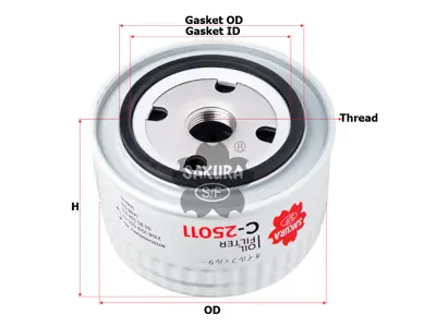 SAKURA C-25011 Yag Filitresi GM 10016, GM 1007705, GM 1007706, GM 1015511, GM 1015511M91, GM 1026285, GM 1037678, GM 1041249, GM 1041429, GM 1041429M
