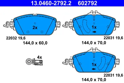 ATE 13.0460-2792.2 Fren Balatası On W205 14> S205 14> C205 15> A205 16> W213 16> S213 16> A238 17> Guclu Formul A0084203720