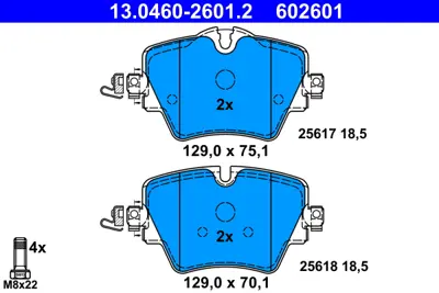 ATE 13.0460-2601.2 Fren Balatası On Bmw F40 F45 F46 F48 F39 G30 G01 G02 Z4 G29 Mını F60 F54 34116890553 4465WAA02