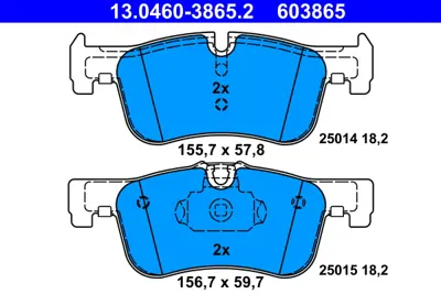 ATE 13.0460-3865.2 Fren Balatası On Bmw F20 F21                                34116858910