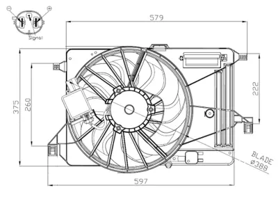 NRF 47964 Radyator Fanı Ford Focus 1.6d 11- 8V618C607EE