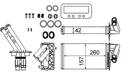 BEHR MAHLE 8FH351311-714 Kalorıfer Radyatoru Laguna I 44605 6093008 73368 7701038542 7701038543 7701206524 7701352606 8FH351311711 8FH351311714