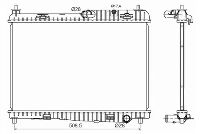 NRF 53152 Motor Su Radyatoru Fıesta 1,25 16v / 1,4 16v 08 /> B Max 1,4 16v 12 />  (350x558x18)  8V518005BF