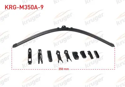 KRUGER KRG-M350A-9 Silecek Supurgesı Muz Tıpı 9 Aparatlı 350mm Unıversal 