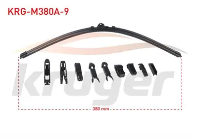 KRUGER KRG-M380A-9 Silecek Supurgesı Muz Tıpı 9 Aparatlı 380mm Unıversal 