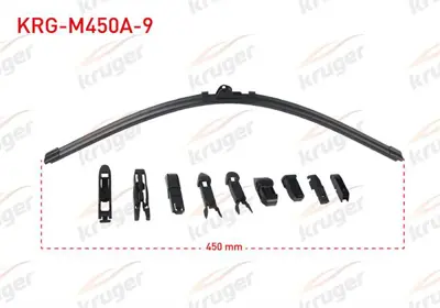 KRUGER KRG-M450A-9 Silecek Supurgesı Muz Tıpı 9 Aparatlı 450mm Unıversal 