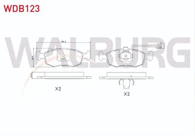 WALBURG WDB123 Fren Balata On Fıslı Fıat Doblo (119223) 1.2i 2001-2010- Doblo 1.6 Mjt 2001-2010- Palıo 1.2i 16v 19 