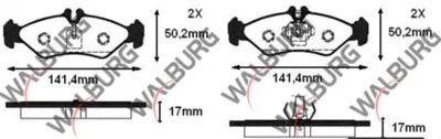 WALBURG WDB241 Fren Balata Arka Mercedes Sprınter 2t (901902) 210 D 1995-2006 - Sprınter 2t (901902) 208 D 1995-2 