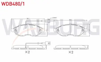 WALBURG WDB480/1 Fren Balata On Cıft Fıslı Fıat Ducato 2.3 Mjt 2006-2014- Jumper Iıı 2.2 Hdı 2006-2014 - Boxer Iıı 2. 