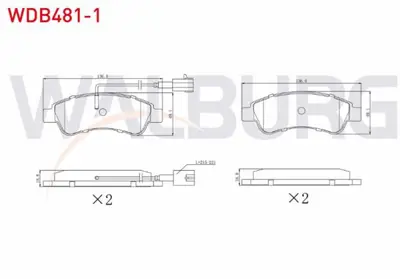 WALBURG WDB481/1 Fren Balata Arka Cıft Fıslı Fıat Ducato 2.0 Mjt 2014- - Ducato 2.3 Mjt 2014- - Cıtroen Jumper 2.2 Hd 