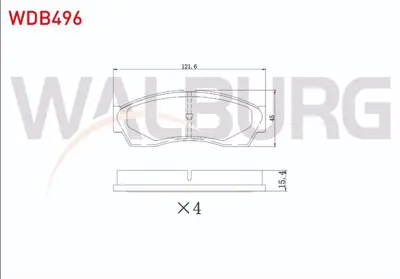 WALBURG WDB496 Fren Balata On Tata Indıca 1.4 L 1998-2003 - Indıca 1.4 D 1998-2003 - Indıgo 1.4 2003- - Indıgo 1.4  