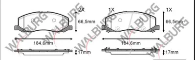 WALBURG WDB535 Fren Balata Ikazlı On Opel Insıgnıa 2.0 T 18 Jant 2008- - Insıgnıa 2.0 Cdtı 2008- 