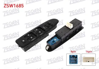 ZEGEN ZSW1685 Cam Acma Anahtar Grup Ayna Ayarlı Cercevelı 22 Pın Hyundaı Elantra 2000-2006 