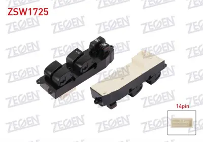 ZEGEN ZSW1725 Cam Acma Anahtar Grup Ayna Ayarlı 14 Pın Toyota Hılux 1997-2005 - Yarıs 2000-2005 