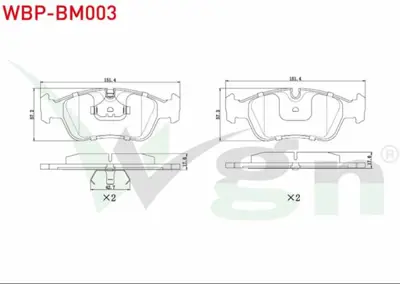 WGN WBP-BM003 Fren Balata On Bmw 3 Serısı (E36) 316 İ 17.50mm 1990-1998 WBP-BM003