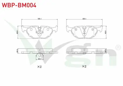 WGN WBP-BM004 Fren Balata Arka Bmw 5 Serısı (E34) 518 İ 1987-1995- (E34) 520 İ 1987-1995- (E34) 525 İ 1987-1995- ( WBP-BM004