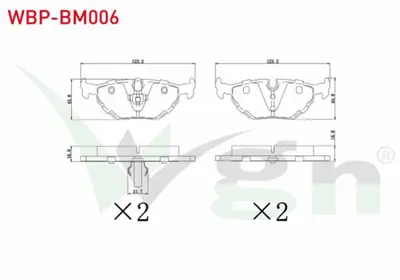 WGN WBP-BM006 Fren Balata Arka Bmw 3 Serısı (E36) 318 İ 1990-1998- (E36) 320 İ 1990-1998- (E36) 325 İ 1990-1998- ( WBP-BM006