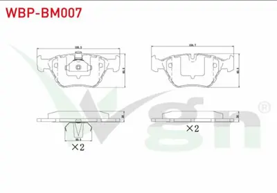 WGN WBP-BM007 Fren Balata On Bmw 5 Serısı (E39) 525 D 1995-2003 - (E39) 520 İ 1995-2003 - (E39) 523 İ 1995-2003 WBP-BM007