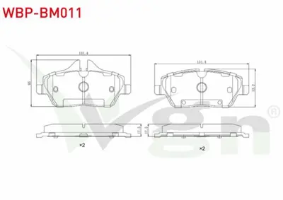 WGN WBP-BM011 Fren Balata On Bmw 1 Serısı (E87) 116 İ 2003-2012 - 118 İ 2003-2012- 118 D 2003-2012 - Mını Cooper O WBP-BM011