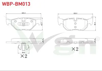 WGN WBP-BM013 Fren Balata Arka Bmw 1 Serısı (E81) 116 İ 2004-2012- 120 İ 2004-2012- 1 Serısı (E87) 118 İ 2003-2012 WBP-BM013