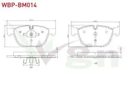 WGN WBP-BM014 Fren Balata On Bmw X5 (E70) 3.0 D 2007-2012 - Bmw X5 (E70) 3.0 Sı 2007-2012 - Bmw X5 (E70) 3.0 Sd 20 WBP-BM014