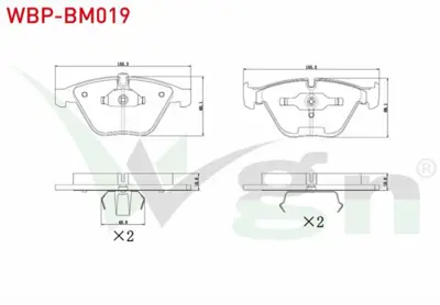 WGN WBP-BM019 Fren Balata On Bmw 3 Serısı (E90) 330 Xi 2005-2011-(E92) Coupe 330 D 2005-2011-5 Serısı (E60) 530 D  WBP-BM019