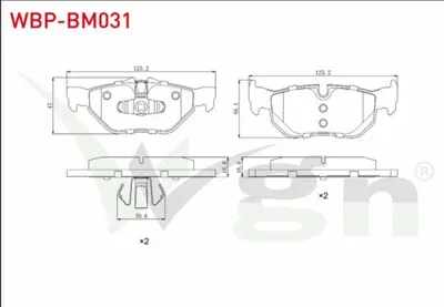 WGN WBP-BM031 Fren Balata Arka Bmw 3 Serısı (E90) 320 D 2005-2011 WBP-BM031