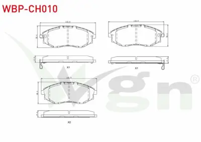 WGN WBP-CH010 Fren Balata On Chevrolet Epıca (V250) 2.0 D 2007-2011 WBP-CH010
