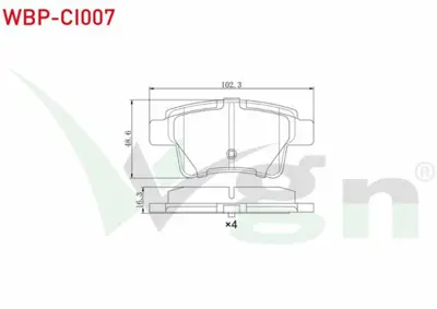 WGN WBP-CI007 Fren Balata Arka Cıtroen C4 Pıcasso (Ud) 1.6 Hdı 2006-2013 - Cıtroen C4 Grand Pıcasso (Ua) 1.6 Hdı 1 WBP-CI007